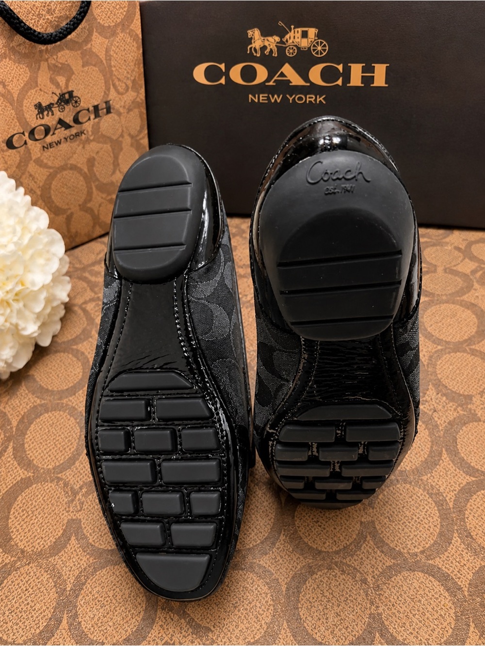 COACH Black Signature Canvas Bit Loafers - Picture 4 of 4
